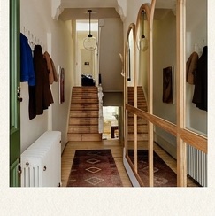 A bright communal hallway